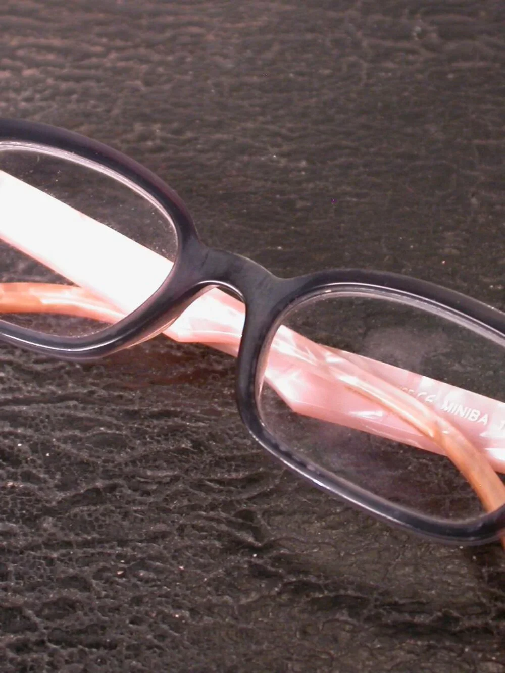 Authentic Anne et Valentin Miniba Smoke Clear Pearl Eyeglasses Made in France